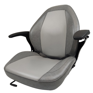 Grauer PVC-Schalensitz mit Armlehne und Schieber