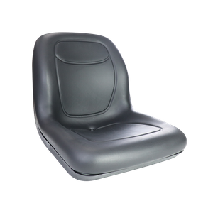 Schwarzer PVC-Sitz mit mehreren Befestigungslöchern